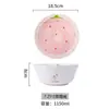  Vajilla Serie Fresca y Elegante de Fresas Plato de Cerámica para Cocina y Hogar Cocido al Vapor y Asado Tazón de Sopa Pequeño Fresco y Lindo Traje