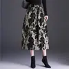 Moderna falda midi con estampado floral jacquard para mujer, nueva colección otoño 2026, de cintura alta, estiliza, elegante y juvenil