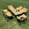 Juego personalizado de silla lunar para exteriores y mesa enrollable para camping, picnic, equipo de barbacoa, puesto de mercado nocturno, juego completo de mesas y sillas al por mayor