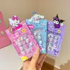 Lindas Pegatinas para Uñas Sanrio para Niños, Pegatinas de Uñas Desgastables, Parches para Uñas de Kuromi, Juguetes de Dibujos Animados para Niños