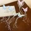 Pinza para el Cabello de Mariposa de Hada con Borla de Perlas, Pinza Lateral para Flequillo de Chica Dulce, Pinza para el Cabello Explosiva para Fotos de Instagram, Adorno para la Cabeza