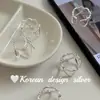 Anillo Idéntico de Bloggera Ins Coreana Anillo de Corazón Hueco de Plata de Ley S925 Estilo Nicho de Gama Alta Simple y Versátil