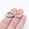 Colgante de Joyería de Plata Antigua de 40X13Mm 2.9g Hecho a Mano DIY Amor Símbolo Infinito Conector