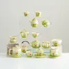 Juego de Té Factory Flower Whisper Cerámica Kung Fu Juego de Té Gama Alta Gaiwan Blanco Mineral Tetera Personal y Taza de Degustación