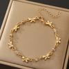 Pulsera de Lazo Europeo y Americano para Mujer, Pulsera de Abeja Mariposa Perla, Pulsera Elegante de Acero Inoxidable de Lujo Ligero, Joyería Transfronteriza