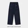 Jeans Rectos Simples Estilo Americano 2026 Unisex Modernos Suaves Caídos Mezclilla Cruda Adelgazantes Casuales Pantalones de Pierna Ancha
