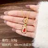 Collar de Calabaza de Estilo Étnico de Moda Incrustado con Circonita para Mujer, Cadena Clavicular Vintage de Oro Arena Vietnamita, Joyería Chapada en Oro Cobre Que No Se Desvanece Fácilmente