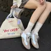 Zapatillas de entrenamiento alemanas, estilo ballet con bloques de color, zapatos de mujer inspirados en Forrest Gump, con cordones de piel sintética, nuevo estilo 2026, zapatillas casuales para mujer