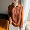 Camisa de Organza com Gola Alta Estilo Chinês Nova Primavera/Verão 2026 Transfronteiriça para Mulheres, Manga Longa, Camisa Base Fina Pulôver