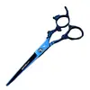 Tesoura de Cabeleireiro 6.0 polegadas Padrão Dragão Azul, Tesoura de Corte de Cabelo, Tesoura Reta, Tesoura de Franja, Tesoura Desbaste