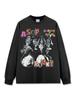 Camiseta de manga corta con estampado de A USD AP Rocky de hip hop americano transfronteriza, manga larga lavada, holgada, con capucha pesada para hombre