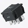 Suministro Interruptor Tipo Barco de Seis Pines y Tres Posiciones de Cobre Puro 30A de Alta Corriente Doble Polo Doble Tiro Interruptor Basculante Totalmente Negro Rs601