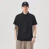 Camisa POLO de hombre Xintang Verano estilo Americano holgada de manga corta con cuello de cremallera, moderna, versátil, seda helada de secado rápido