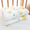 Toalha de banho de gaze de algodão estampada Pumi de seis camadas, algodão lavado, bolha, colcha infantil, abraçando, classe A, absorvente infantil, atacado