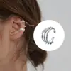 Brinco Presilha de Orelha Feminino Modelo Bem-Estar Zircônia Super Brilhante Totalmente Cravejado de Diamante Brincos de Presilha de Osso de Orelha Onda Europeia e Americana Cruz Totalmente Cravejado de Diamante Ganchos de Orelha