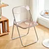 Silla Plegable Famosa en Internet, Silla Transparente Acrílica, Silla de Manicura Famosa en Internet para Tomar Fotos, Taburete Simple Plegable de Cristal para Comedor
