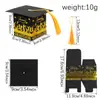 Caixa de Presente para Chapéu de Formatura Multicor com Borla Embalagem para Presente de Festa de Formatura Chapéu de Doutor com Carimbo Dourado