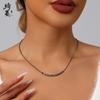 Moda Minimalista Colgante Cara Sonriente Cadena Clavícula para Mujer Lujo Ligero Nicho Libre de Color Cadena Serpiente Collar