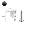 Novo piercing lábio unha 0,9 dentes F136 liga de titânio lua raio cone piercing lábio piercing orelha tragus zircônia 5A