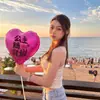 Celebridad de Internet Princesa 18 pulgadas Arreglo de Corazones con Globos Decoración de Escena de Cumpleaños Confesión Compromiso Boda Props para Propuesta de Foto