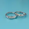 Anillos de pareja para hombres y mujeres nudo nudo de corazón apertura de amor anillo de pareja anillo de ajuste de apertura explosiones europeas y americanas