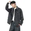 Chaqueta Retro Americana a Cuadros con Cuello para Hombre, Nuevo 2025 Primavera y Otoño, Corte Holgado, Abrigo de Trabajo para Pareja
