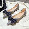 Zapatos Planos Blancos con Diseño de Grulla de Almohada 2026 Estilo Nuevo para Mujer con Lentejuelas, Suela Suave, Cómodos Mocasines con Lazo para Mujer en Otoño