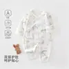 Mameluco de Mariposa con Botones Laterales para Bebé Primavera/Otoño 100% Algodón Clase A Body sin Etiquetas Protección de Barriga para Recién Nacido Traje para Gatear con Lazos