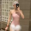 Elegante Traje de Baño Sirena Simple Adelgazante de Corte Slim para Niña Traje de Baño Sirena Pecho Pequeño Sexy Espalda Descubierta para Mujer