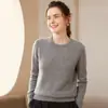 Suéter de Cachemira para Mujer Cuello Redondo Suéter Engrosado 2026 Nuevo Estilo Otoño e Invierno Cachemira Ajustado Top de Punto Básico