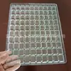 Bandeja de ampollas de rejilla de 100 cuadros fábrica de Shenzhen en stock caja de ampollas placa de ampollas de PET transparente soporte interior flocado