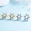 Brincos de girassol cravejados de diamantes moda feminina brincos de zircônia microcravejados coração de menina brincos de flor oca pequenos estilo coreano cobre