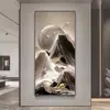 Arte de Pared Moderno de Lujo Ligero para Sala de Estar y Pasillo con un Toque de Alta Gama, Pintura para Puerta de Entrada con Motivo de Montaña para una Sensación de Estabilidad, Pintura Decorativa para Vestíbulo