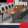 Mesa de conferencias, mesa larga, mesa de entrenamiento simple moderna para sala de conferencias pequeña, banco de trabajo simple, combinación de escritorio y silla de oficina larga