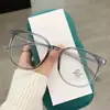 Nuevas gafas de prescripción color té frío de aspecto natural ultraclaras para caras grandes, adelgazantes y modernas, gafas anti luz azul para hombres y mujeres, protección ocular