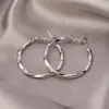 Aretes de Aguja Plateada para Mujer, Lujo Accesible, Aretes de Gama Alta, Aretes de Nicho, No se Desvanecen, Aros Lisos Exagerados para Rostros Cuadrados y Redondos