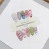 Daiyueda Uñas Portátiles Puras Hechas a Mano Otoño e Invierno Nuevo B295 Totalmente Pintadas a Mano Talladas Elegantes Parche de Uñas Estilo Exportación