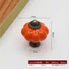 Abóbora Cerâmica Pastoral Pintada à Mão Azul e Flor Alça Clássica Gaveta Armário Porta de Guarda-roupa Furo Único Alça Pequena
