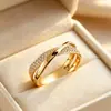 Anillo Zi Yu de Diseño Lineal Geométrico Multicapa para Mujer Simple Compromiso Boda Joyería Moda Estilo Zirconia Microincrustada