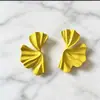 Pendientes de hoja de ginkgo de estilo europeo y americano, nuevos y populares, de moda, para mujer, sencillos y elegantes, con un toque de alta gama