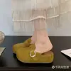 Mules Fechadas Estilo Birkenstock com Fivela Retrô para Mulheres, Nova Versão Coreana Outono 2026, Chinelos Plataforma Confortáveis com Solado Grosso para Mulheres