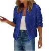 Om10228 Exportación Transfronteriza Estación Independiente de Amazon Moda Casual Otoño e Invierno Europeo y Americano Chaqueta Corta con Cremallera de Lentejuelas