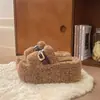 Pantuflas peludas tipo slip-on de suela gruesa para mujer, aptas para usar en exteriores, con forro polar añadido para mayor calidez, nuevo modelo otoño e invierno 2026, pantuflas de algodón que aumentan la altura para personas bajitas