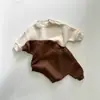 Moletom de Lã Personalizado de Fábrica para Crianças, Solto, para Meninos e Meninas, Estiloso, Cor Sólida, Outono Inverno, Aconchegante, Casual