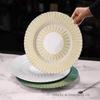 Prato de frutas de vidro de luxo leve Padrão cauda de andorinha Sudeste Asiático Dourado verde Sala de estar Prato de jantar Prato raso de doces Base de banquete Louça