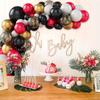 Conjunto de arco de balões preto vermelho dourado, aniversário, cassino, cartas, noite, pôquer, casamento, chá de bebê, decoração de festa