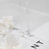 Línea de oreja para mujer larga plata 925 chapada borla temperamento aretes de mariposa cadena de oreja versión coreana de la primera joyería pendiente una generación de cabello