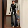 Jeans acampanados retro americanos para mujer, nuevo estilo otoño 2026, de cintura alta, corte ajustado, elásticos, adelgazantes, pantalones de campana para personas petite