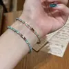 Pulseira com Fecho Retangular Cravejado de Zircônia, Pulseira Estilo Doce e Fresco de Verão, Joias de Luxo Leve da Moda Atacado