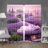 Populares 2 Piezas Venta Directa de Fábrica Nueva cortina de decoración para el hogar color lavanda impresión digital 3D cortina de barra partida